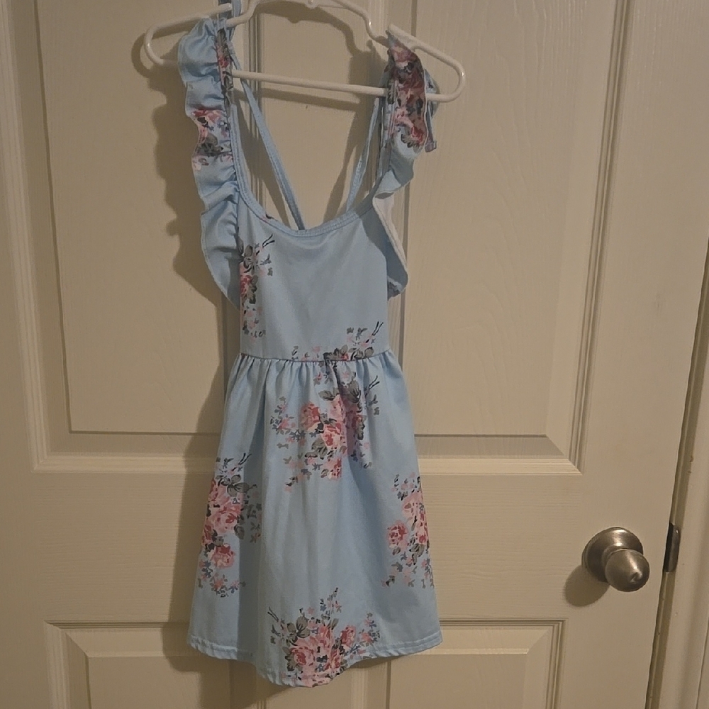 Floral Blue Kids Dress